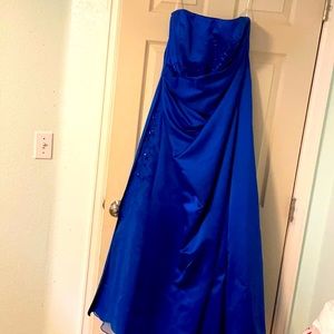 David’s Bridal, blue strapless dress, sz 18